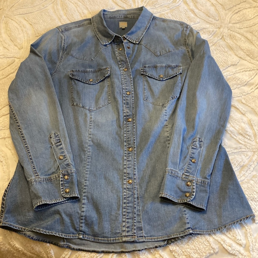Jag snap denim shirt, XL.